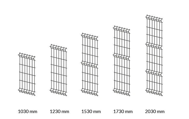 przęsło panelowe wymiary VELAGO Panele 3D 5mm, słupki gr 1,1mm