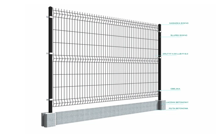 przęsło panelowe VELAGO Panele 3D 4mm, słupki gr 1,1mm