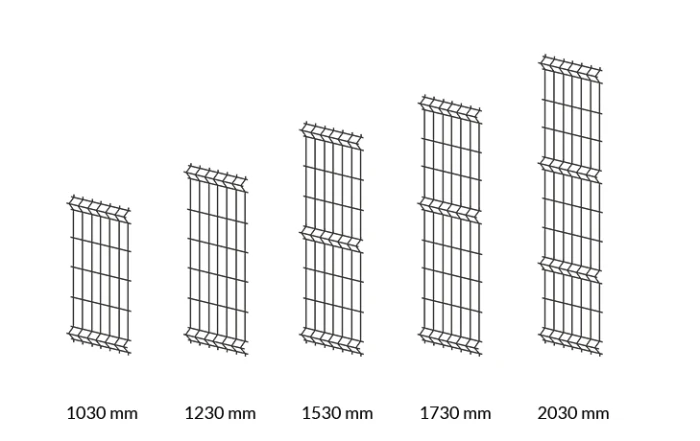 przęsło panelowe wymiary VELAGO Panele 3D 4mm, słupki gr 1,1mm